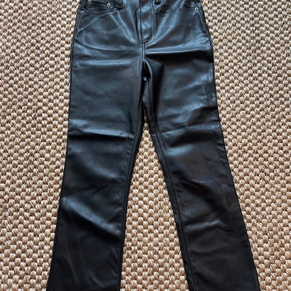 Black Leather Women's Jeans